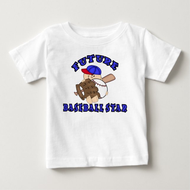 T-shirt Pour Bébé Future étoile de base-ball (Devant)