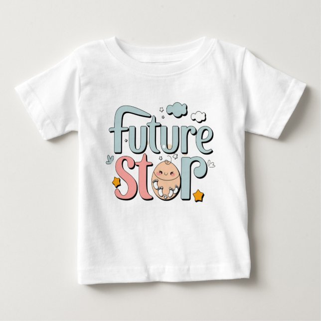 T-shirt Pour Bébé Future Star - Jolies empreintes de bébé (Devant)