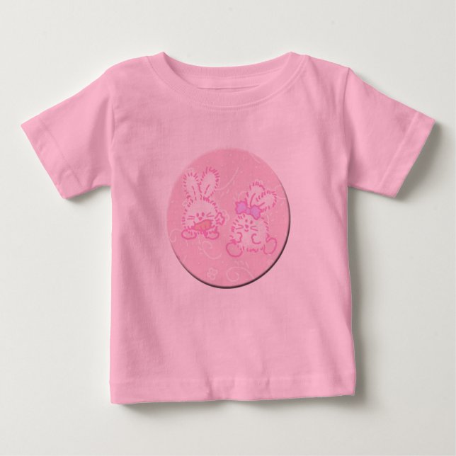 T-shirt Pour Bébé Fuzzy Cotton Tail Bunnies (Devant)