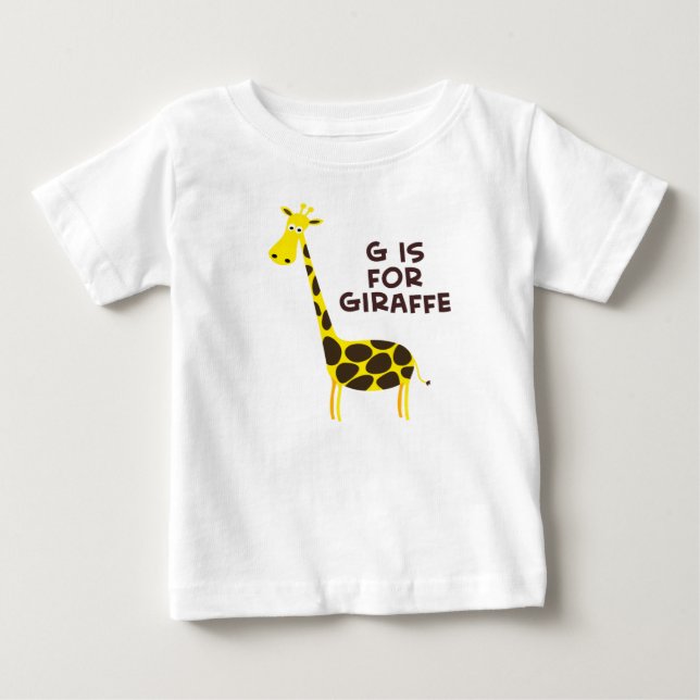 T-shirt Pour Bébé G est pour Giraffe (Devant)