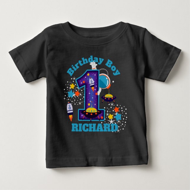 T-shirt Pour Bébé Galaxie du premier anniversaire de l'espace (Devant)