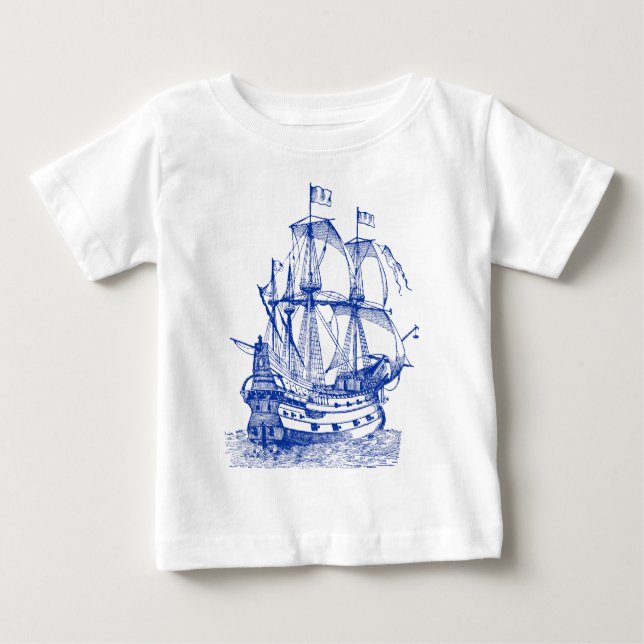 T-shirt Pour Bébé Gallion - Marine (Devant)