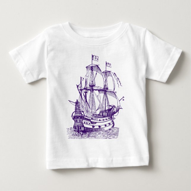 T-shirt Pour Bébé Gallion - Violet profond (Devant)