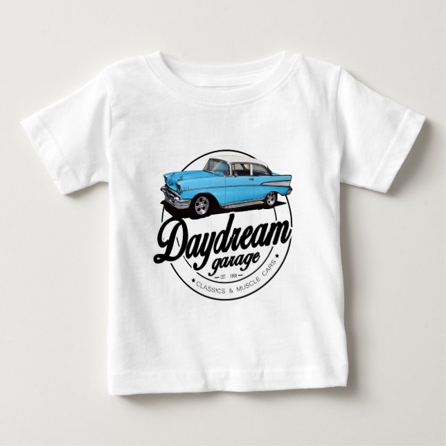 T-shirt Pour Bébé Garage Daydream avec Chevrolet Bel Air 1957 (Devant)
