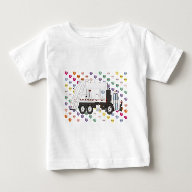 T-shirt Pour Bébé Garbage Truck Love (Devant)