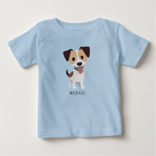 T-shirt Pour Bébé Garçon Mignon Chien Chiots Dessin Animé Nom Person