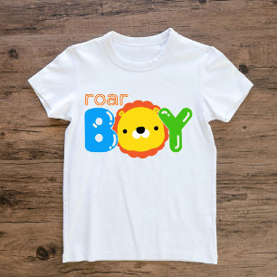 T-shirt Pour Bébé Garçon Rugissant Lion Mignon Safari Jungle Animal
