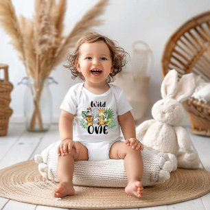 T-shirt Pour Bébé Garçon Sauvage 1er Anniversaire Safari Jungle Bébé