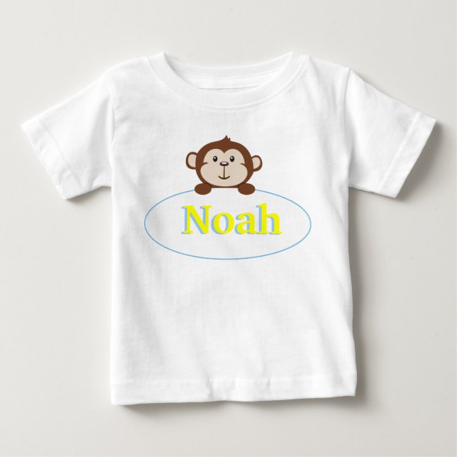T-shirt Pour Bébé Garçons Chemise singe personnalisée (Devant)