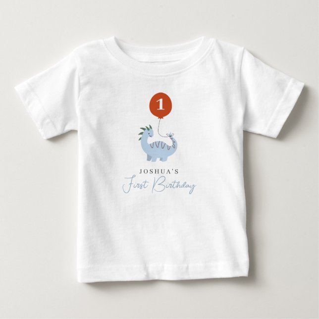 T-shirt Pour Bébé Garçons dinosaures Premier 1er anniversaire (Devant)