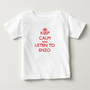 T-shirt Pour Bébé Gardez le calme et écoutez Enzo