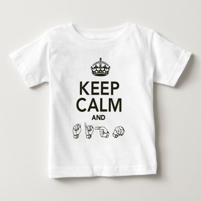T-shirt Pour Bébé Gardez le calme et le signe (Devant)
