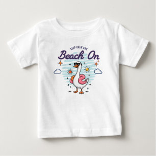 T-shirt Pour Bébé Gardez votre calme et amusez-vous à la plage Funny