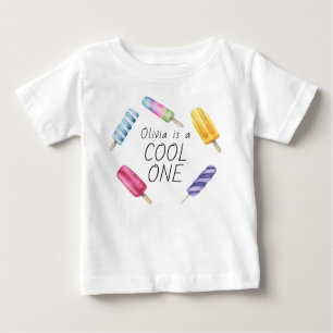 T-shirt Pour Bébé Gâteau d'anniversaire glace à l'eau colorée en été