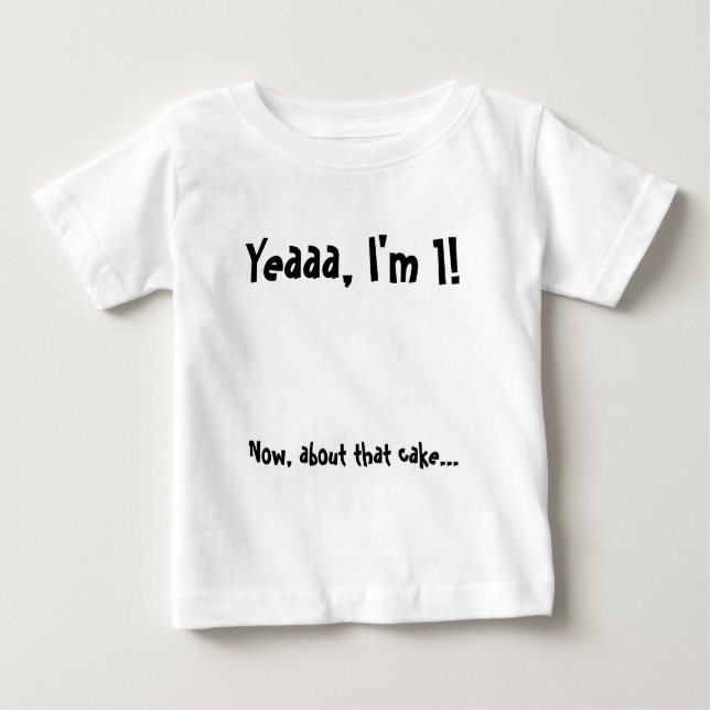 T-shirt Pour Bébé Gâteau de bébé d'anniversaire mangeant la chemise (Devant)