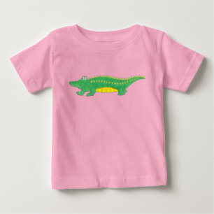 T-shirt Pour Bébé Gator Tee d'alligator vert et jaune