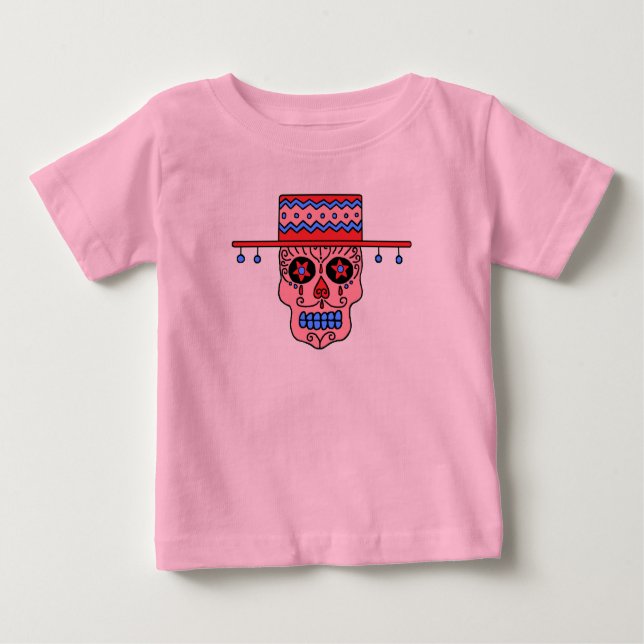 T-shirt Pour Bébé Gaucho Sugar Crâne (Devant)