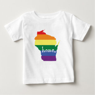 T-shirt Pour Bébé Gay pride du Wisconsin  Carte de la maison