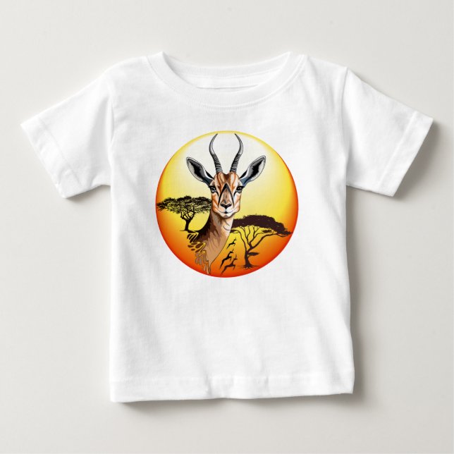 T-shirt Pour Bébé Gazelle Antelope africaine animal sauvage (Devant)