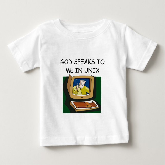 T-shirt Pour Bébé geek d'ordinateur d'unix (Devant)