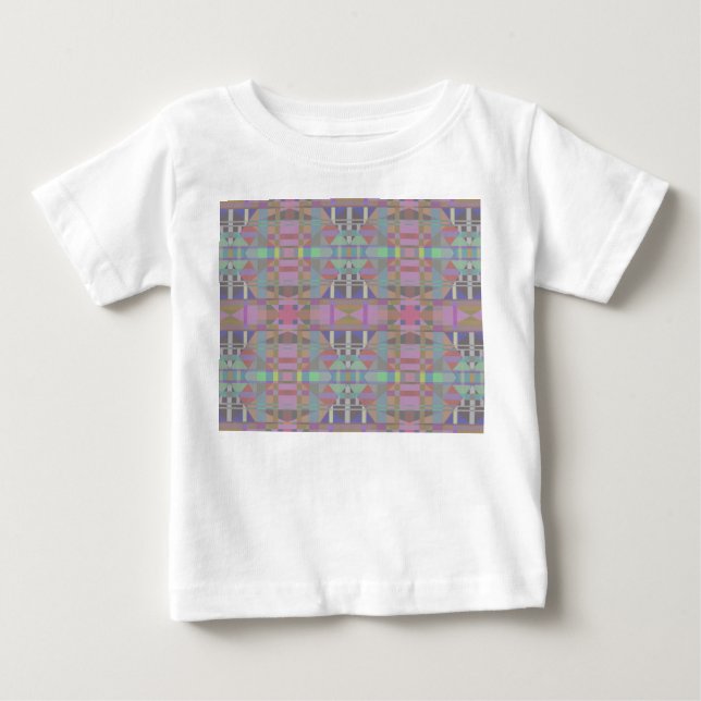 T-shirt Pour Bébé Géométrique vert violet rose (Devant)