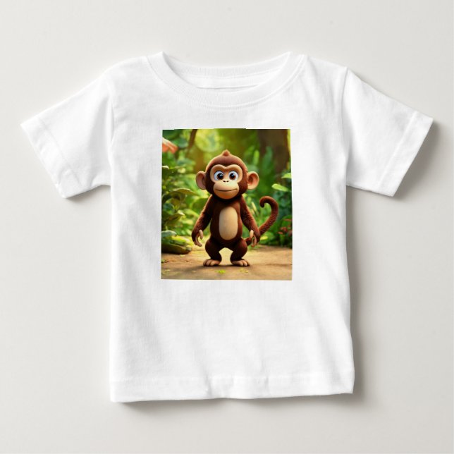 T-shirt Pour Bébé George Curieux : Le Petit Voyageur (Devant)