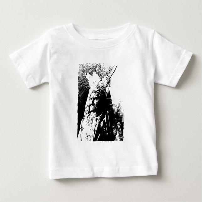 T-shirt Pour Bébé Geronimo noir et blanc (Devant)