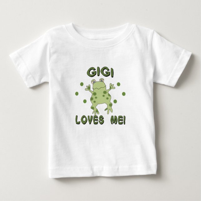 T-shirt Pour Bébé Gigi m'aime la grenouille (Devant)