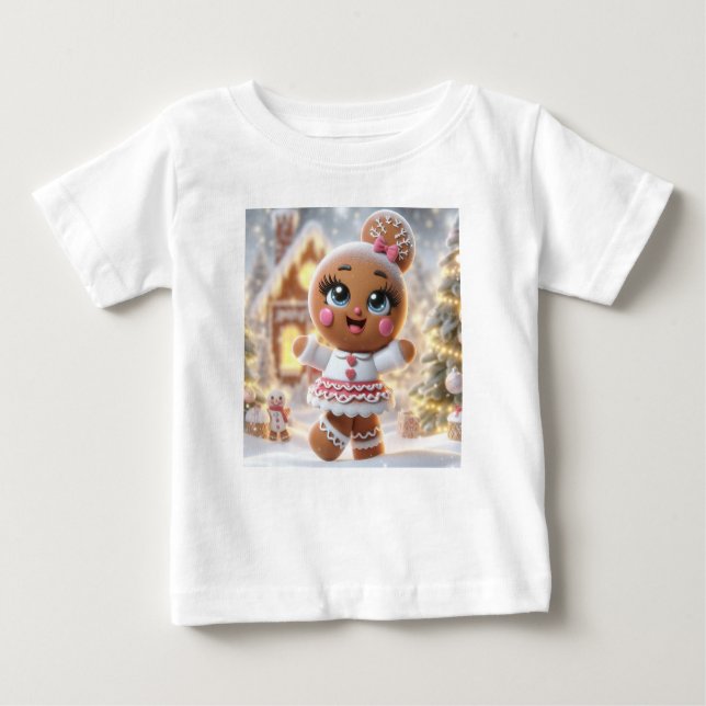 T-shirt Pour Bébé Gingerbread Snowflake Sparkle (Devant)
