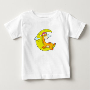 T-shirt Pour Bébé Girafe au coucher de la lune