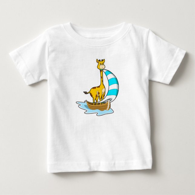 T-shirt Pour Bébé Girafe avec voilier (Devant)