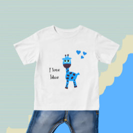 T-shirt Pour Bébé Girafe bleue