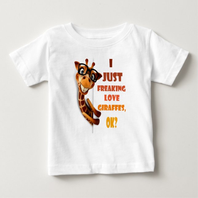 T-shirt Pour Bébé Girafe de Cute (Devant)