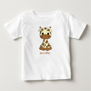 T-shirt Pour Bébé Girafe de mignonne kawaii nom de dessin chandail b