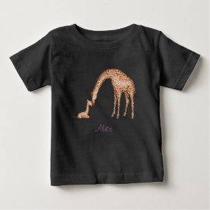 T-shirt pour bébé girafe et veau (couleur)