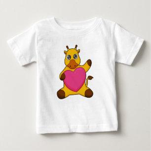 T-shirt Pour Bébé Giraffe au coeur