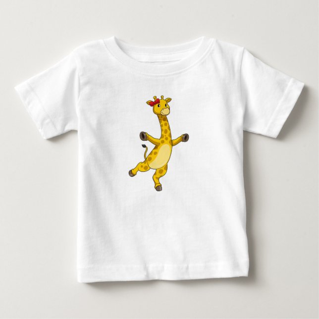 T-shirt Pour Bébé Giraffe au ruban (Devant)