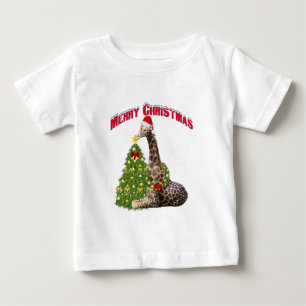 T-shirt Pour Bébé Giraffe de Noël