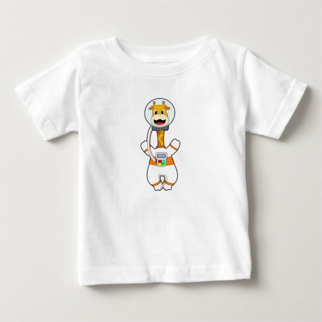 T-shirt Pour Bébé Giraffe en astronaute en costume (Devant)