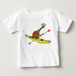T-shirt Pour Bébé Giraffe en kayak