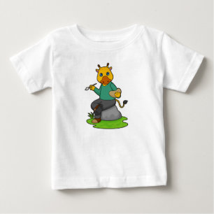 T-shirt Pour Bébé Giraffe en peintre avec pinceau