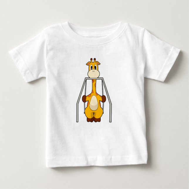 T-shirt Pour Bébé Giraffe Swing (Devant)
