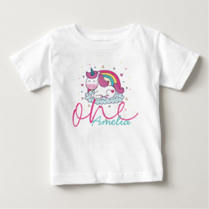 T-shirt Pour Bébé Girl Unicorn 1er anniversaire