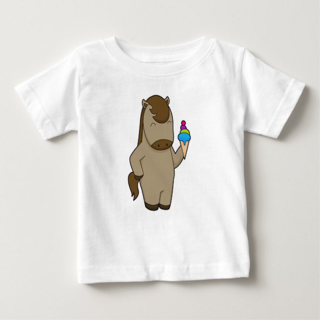 T-shirt Pour Bébé Glace au gaufre de cheval (Devant)