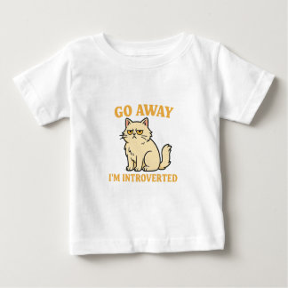 T-shirt Pour Bébé Go Away I'm Introverted – Funny Cat Shirt