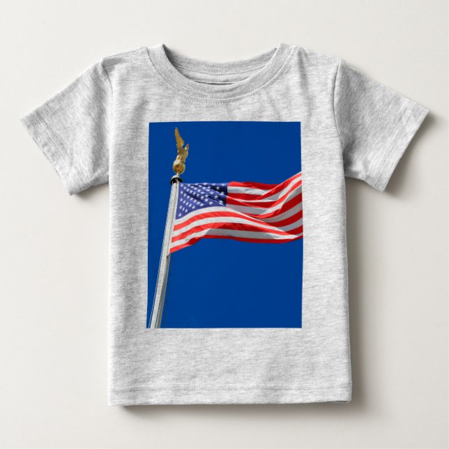 T-shirt Pour Bébé God Bless America, American Flag, (Devant)