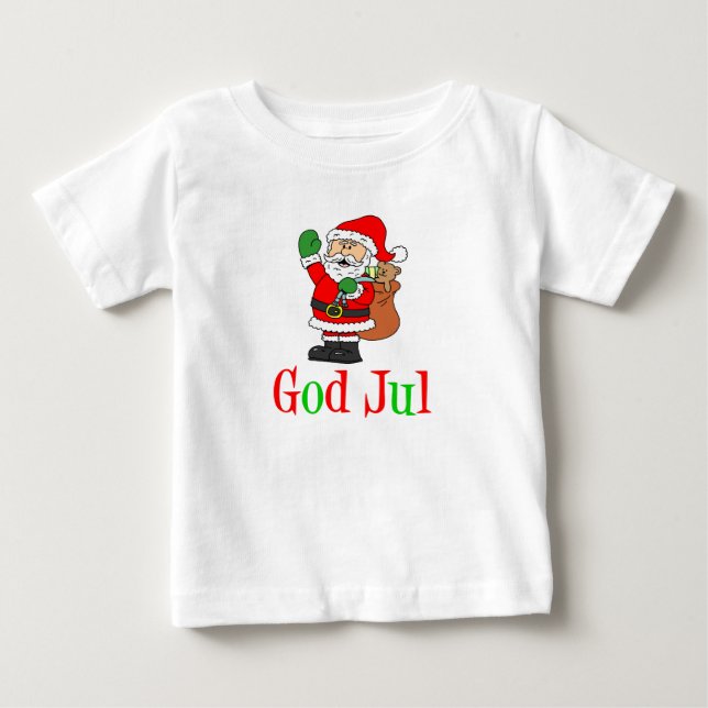 T-shirt Pour Bébé God Jul Swedish Christmas Père Noël (Devant)