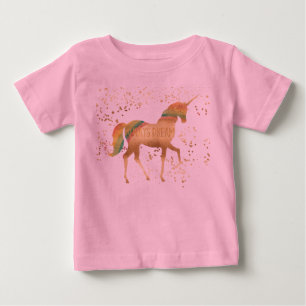 T-shirt Pour Bébé Gold Rainbow Dream Unicorn