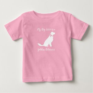 T-shirt Pour Bébé Golden Retriever Chien Baby shower rose