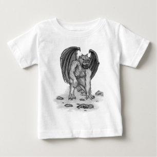T-shirt Pour Bébé Golem Gargoyle en noir et blanc